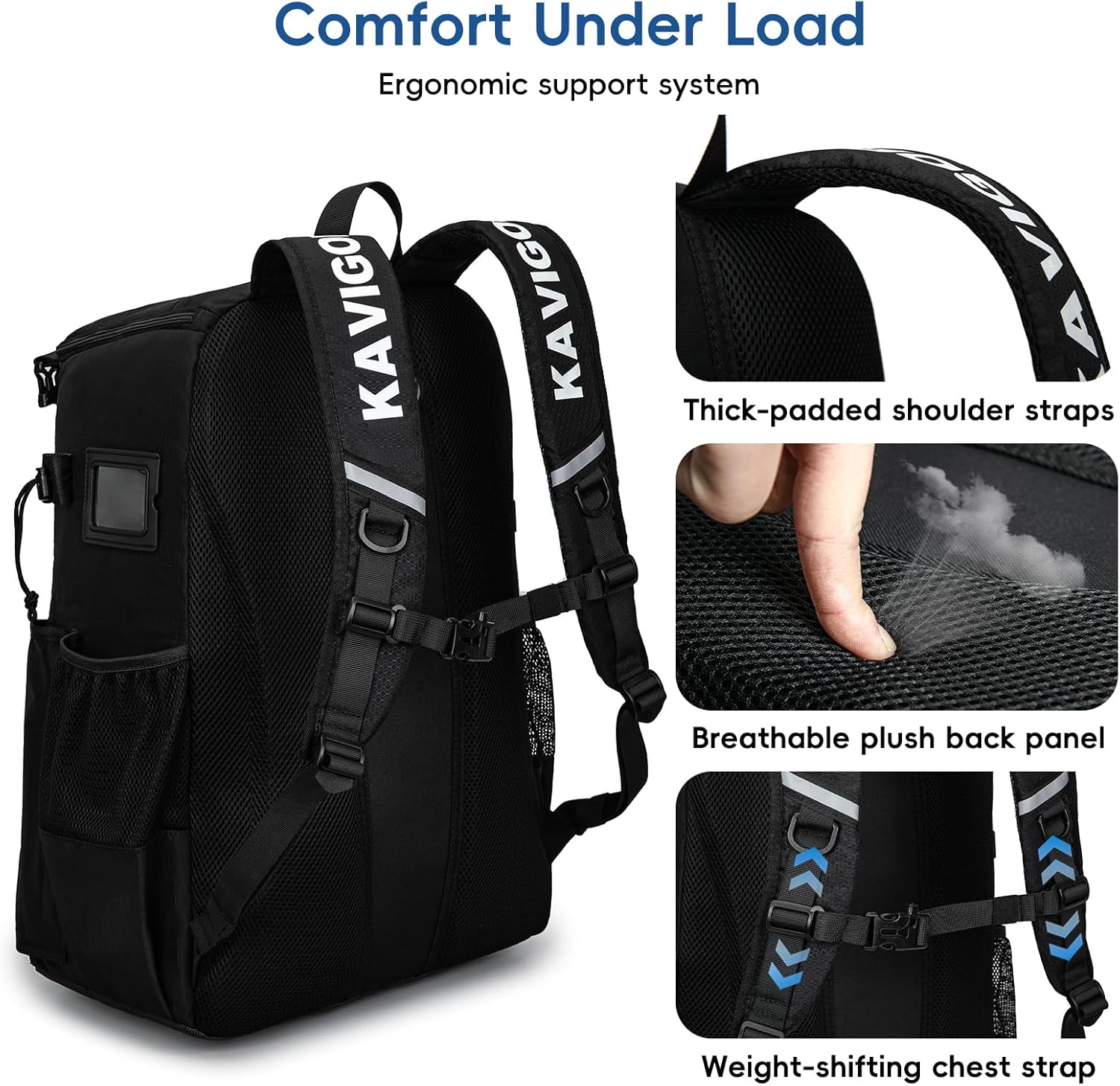 Lacrosse Bag 65L, Extra Large Lacrosse Gear Backpack with Multi-Pocket Design, Helmet Holder & Ventilated Shoe Compartment - Image 6