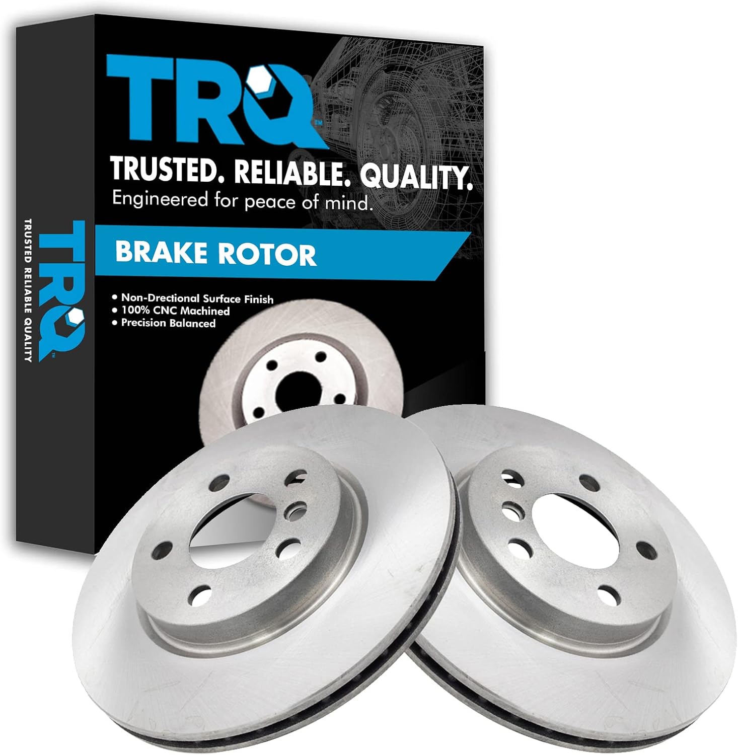 TRQ Front Brake Rotors Set Vented Compatible with 2014-2021 Mini Cooper
