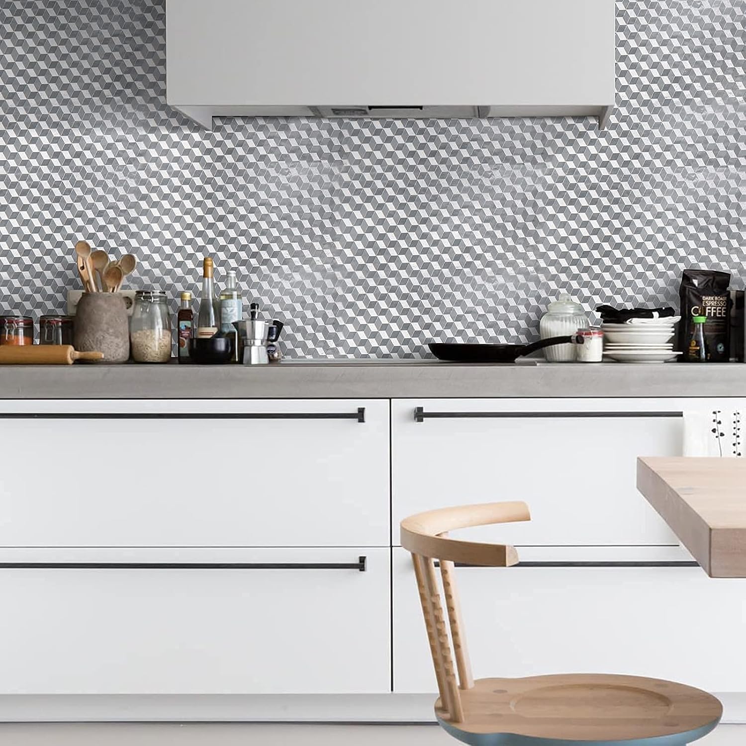 Kitchen Oil Proof Sticker Kitchen Backsplash Self-Adhesive Peel and Stick Wallpaper for Cabinets Countertop Drawer Easy to Clean 17.71''x 118''