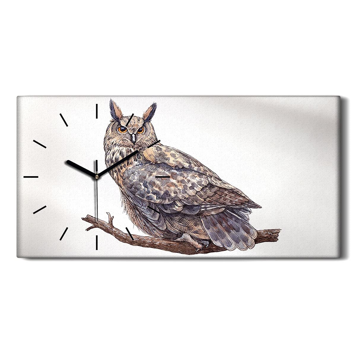 Horloge sur toile oiseau art mural décoration nature pour la maison