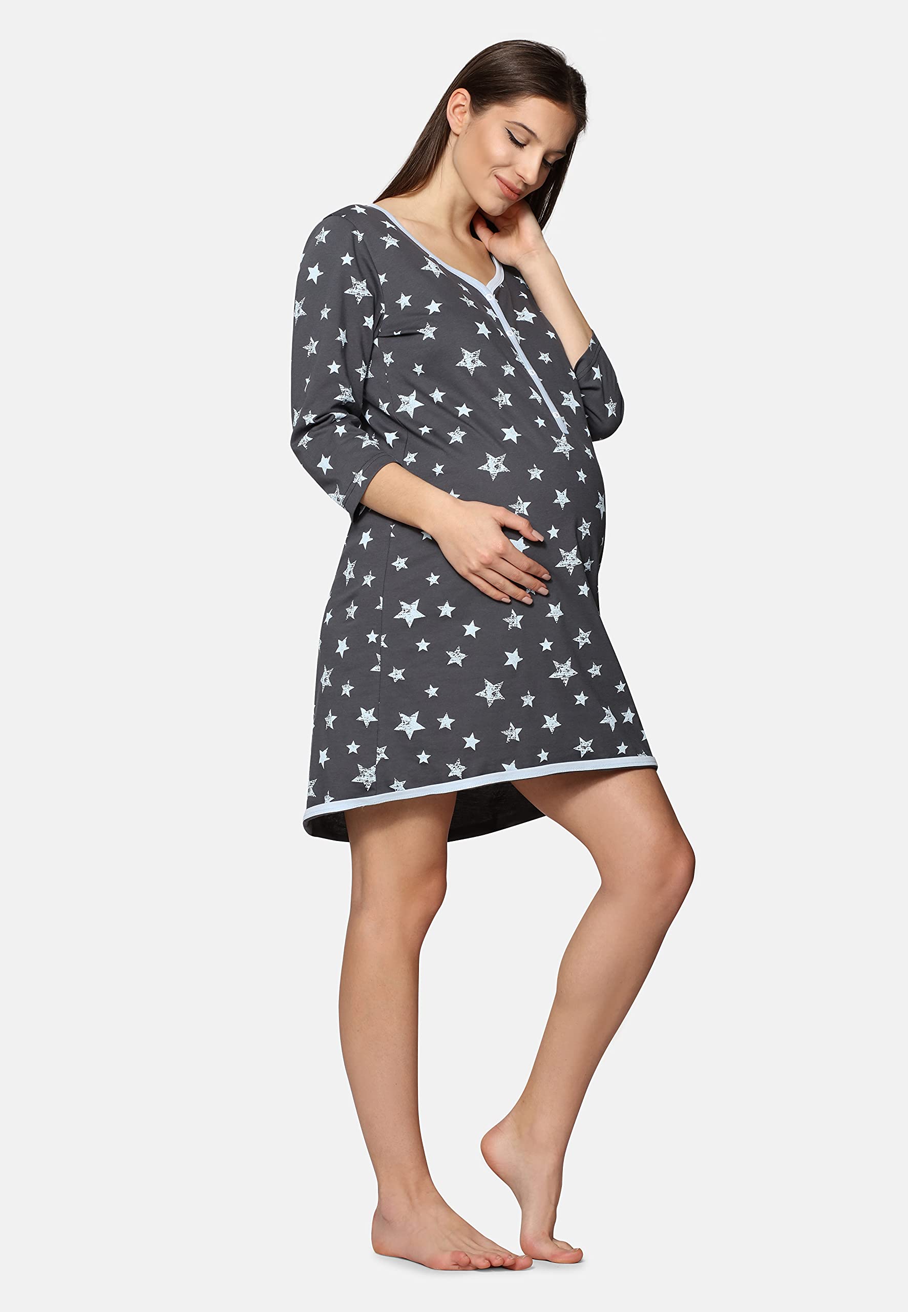 Be Mammy Camicia da Notte Premaman Funzione Allattamento BE20-176