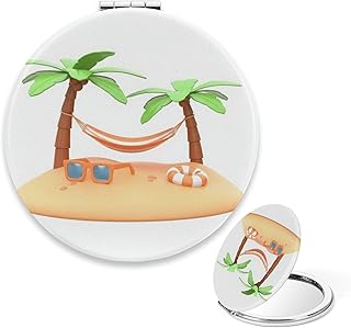 Compact Mirror Vintage, Tropical Beach Hammoc...