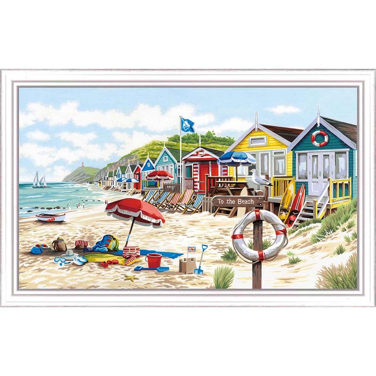 PaintWorks 73-91794 Beach Nature Paint by Number Kit for Adults and Kids, 20" x 12", Multicolor, Multi