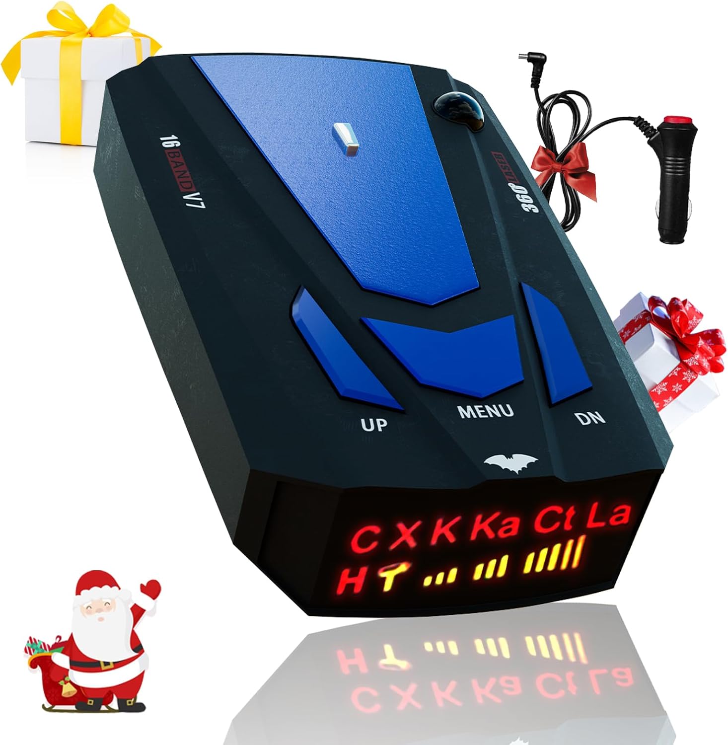 New Driving Aids Laser/RadarrDetector for Cars - Long Range Detection, Mute Memory, Led Display, City/Highway Mode, False Alert Filtering VG-2 Immunity, Gifts (Blue)