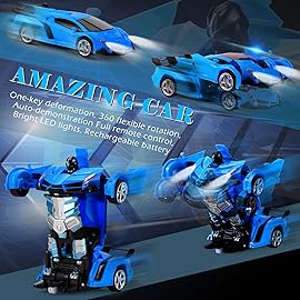 Dolanus Remote Control Car - Transform Robot RC Cars Contains All Batteries: One-Button Deformation and 360 Degree Rotating Drifting, Present Christmas Birthday Gift for Boys/Girls