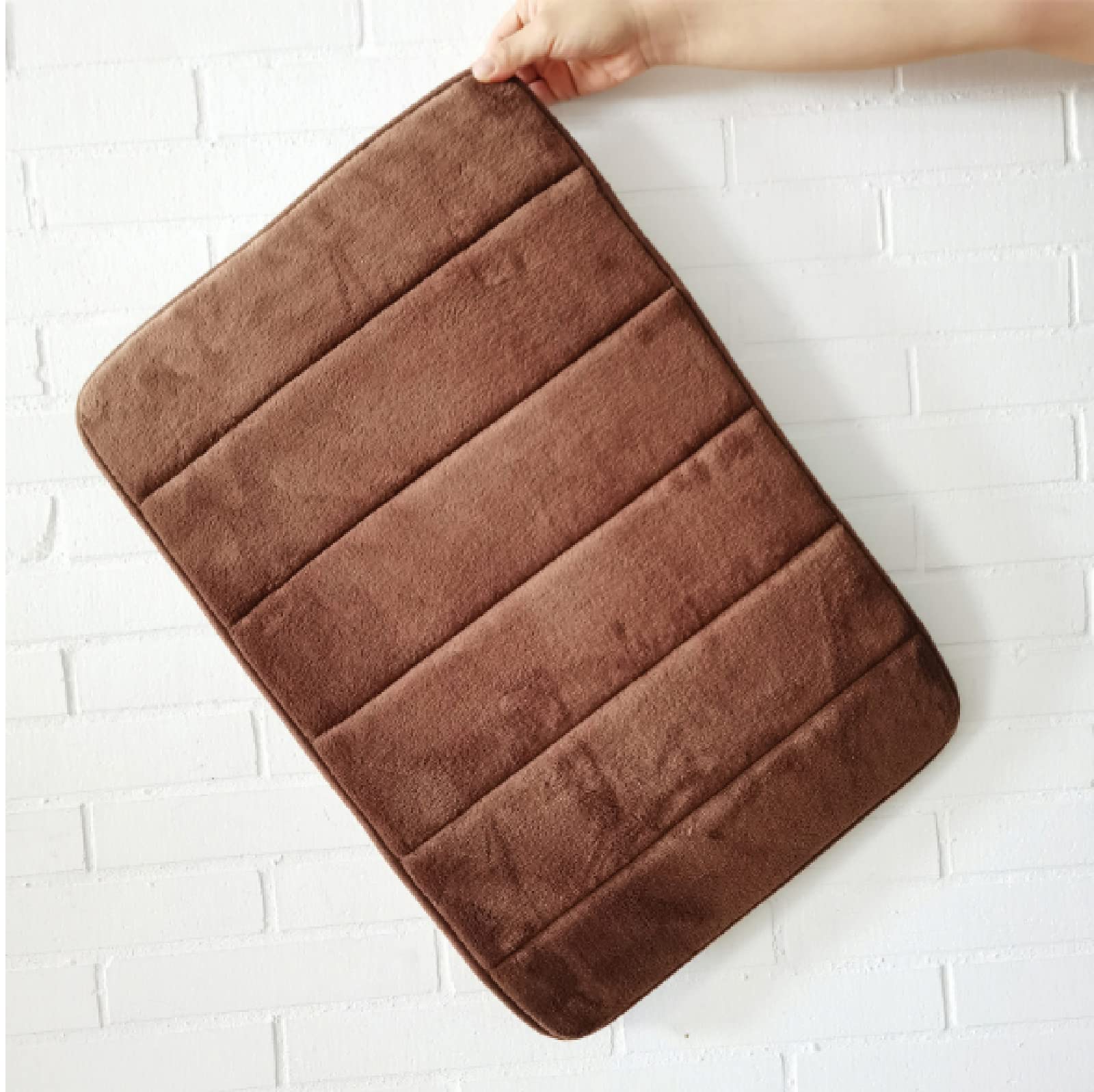 Memory Foam Badematte Rutschfest Absorbent Teppich Gestreifte Fußmatte, Teppicheingangsmatte, Haustiermatte, Bad und Küche, Saugfähig Rutschfest, 60Cmx90Cm