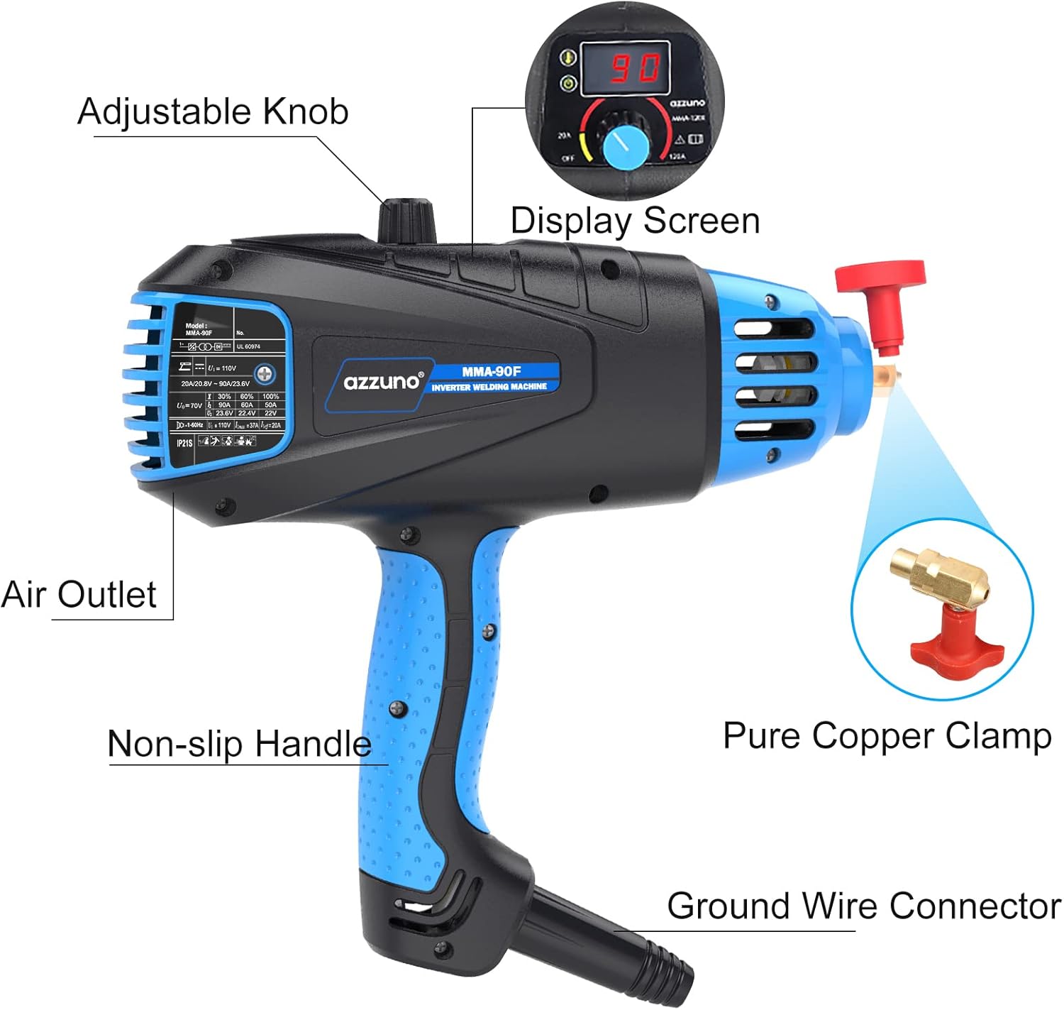 Buy AZZUNO Handheld Welding Machine ARC Welder Kit Portable MMA Welding