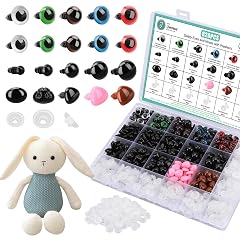 Junreox 820pcs Safety Eyes for Amigurumi- Premium Safety Eyes and Noses for Crochet Animals Assorted Size Crochet Eyes