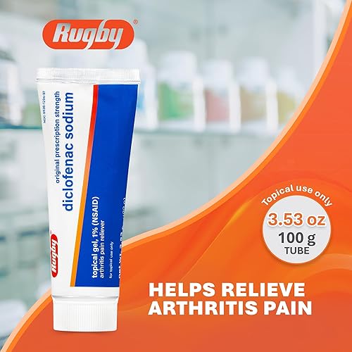 Miniatura 2 de Rugby Diclofenac Sodium Topical Gel 1%, AINE Anti-Inflamatorio Prescripción Strength Medicated Gel - Alivio diario del dolor de artritis para manos,