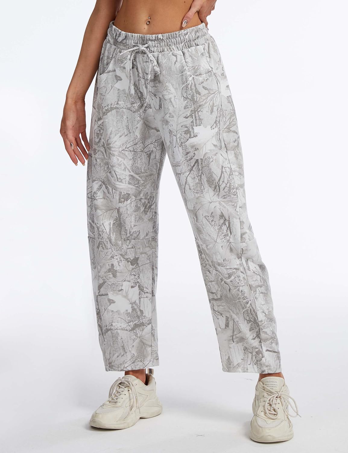 Women Barrel Sweatpants Wide Leg Palazzo Pants Baggy Lounge Sweat Pants Elastic Drawstring Joggers with Pockets - Image 6