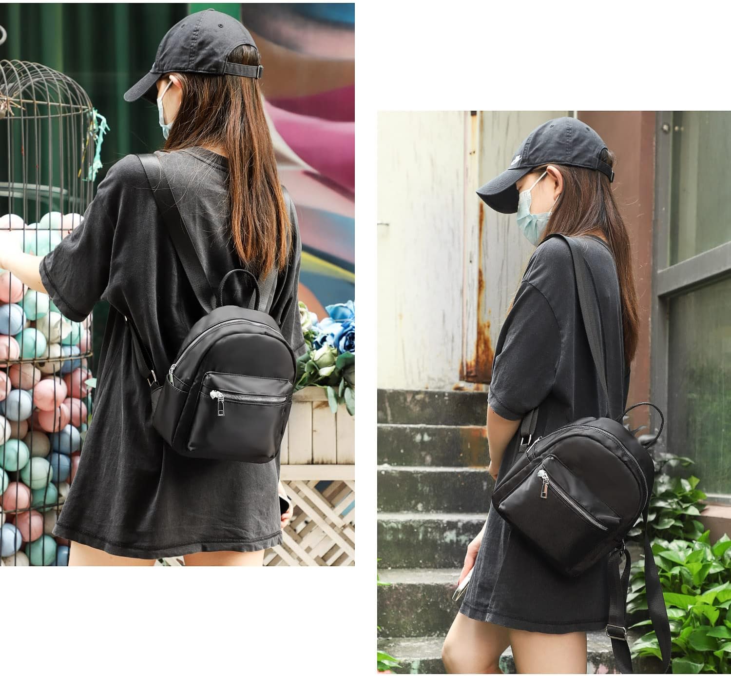 Etercycle Mini Backpack Purse for women, Small Backpack Purse, Shoulder Bag for Travel (Black) - Image 6