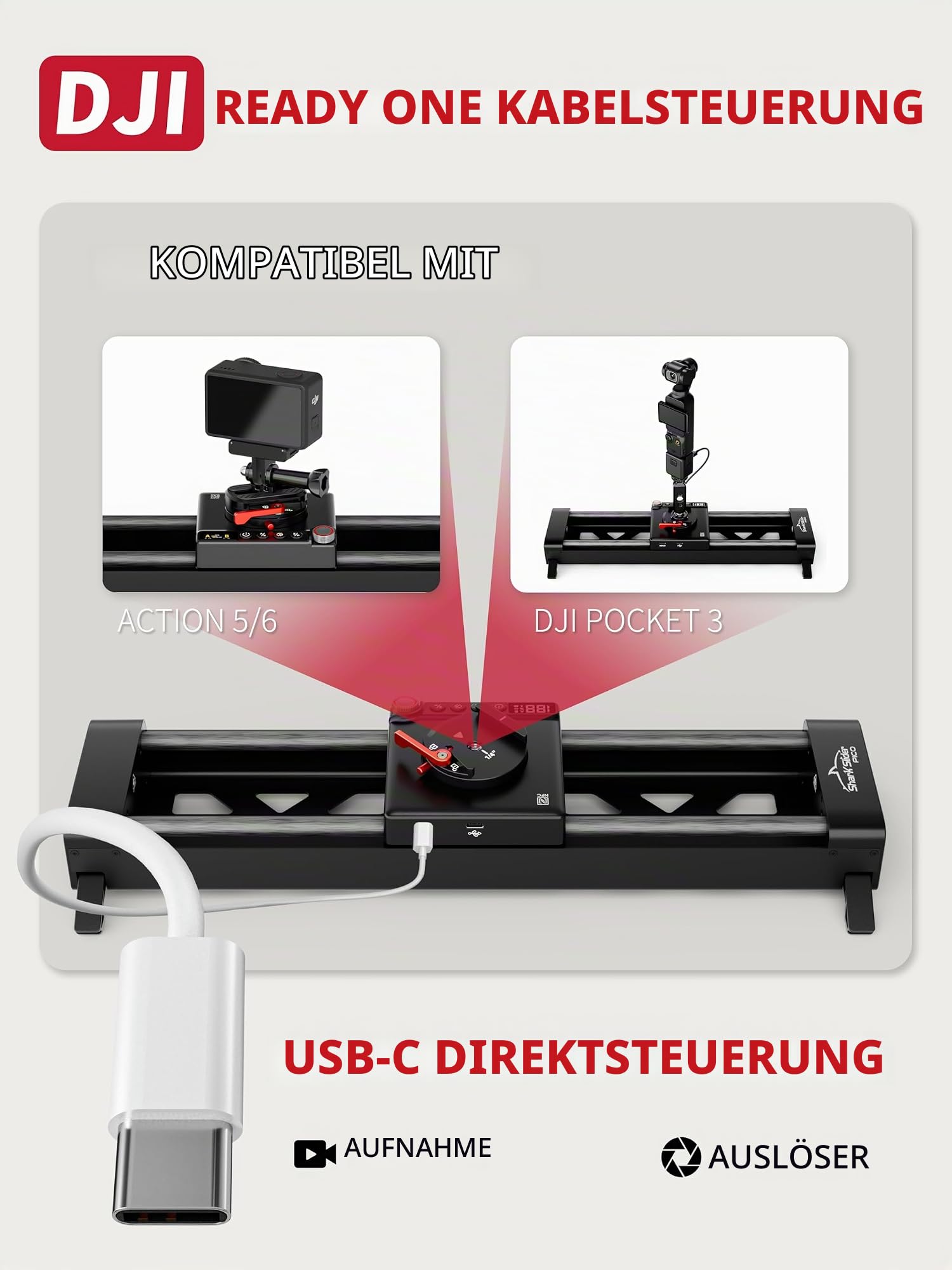 IFOOTAGE Pico Motorisierter Kameraschlitten, 2-Achs-Schlitten mit 360°-Drehung, NFC, APP-Steuerung, Zeitraffer, Stop-Motion, Kompatibel mit DJI Pocket 3/Action 5/6, für Vlog,Videoaufnahme