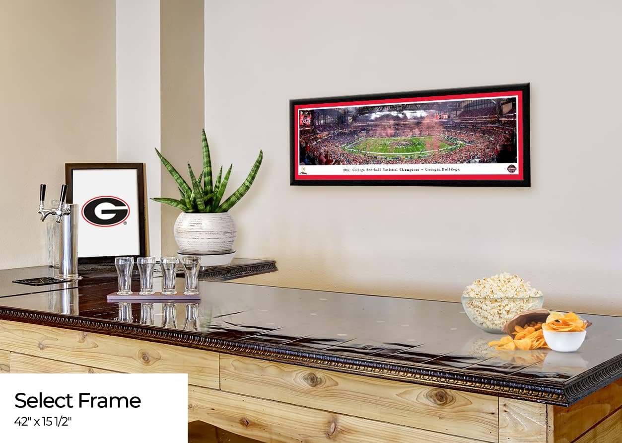 Georgia Bulldogs, 2021 College Football National Champions - 42x15.5-inch Single Mat, Select Framed Picture by Blakeway Panoramas