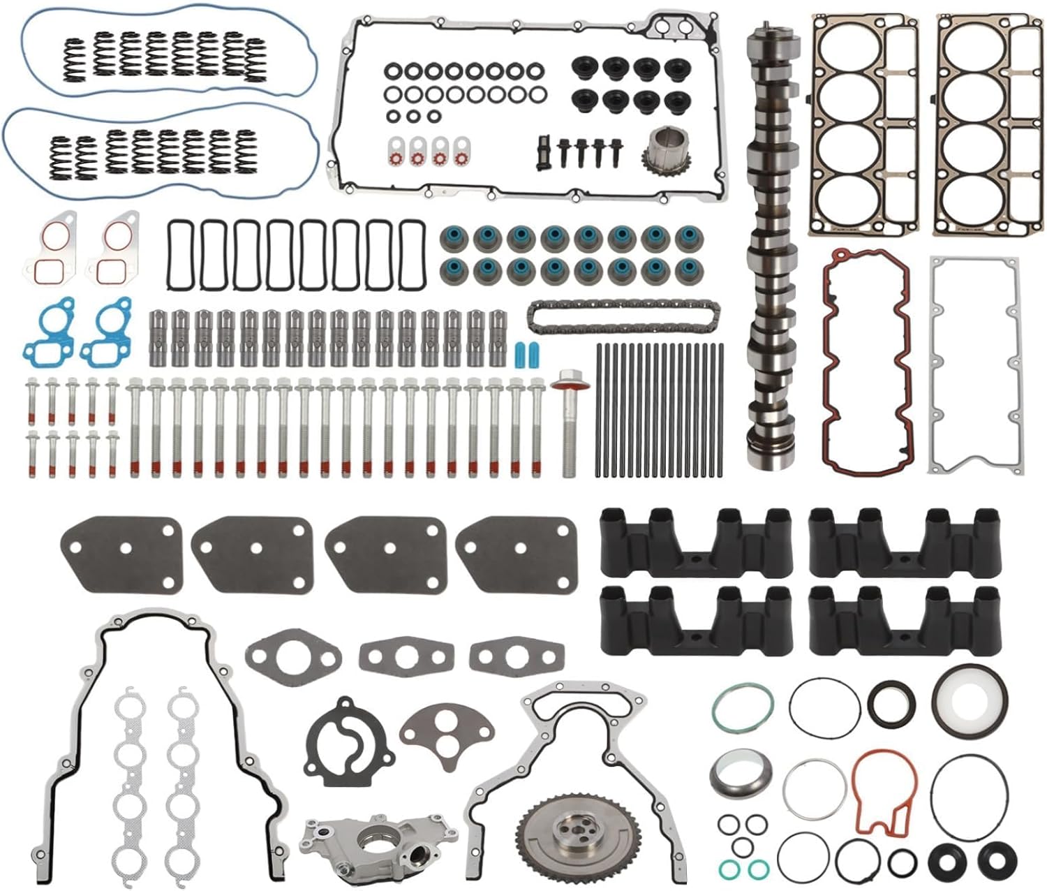 12499225 E-1840P Sloppy Mechanics Stage 2 Cam Lifters Kit with Head Gasket, Oil Pump, Timing Chain Compatible with LS1 LS2 LS3 LS6 LS7 Trucks SUV 1997-2007 4.8L 5.3L 5.7L 6.0L 6.2L