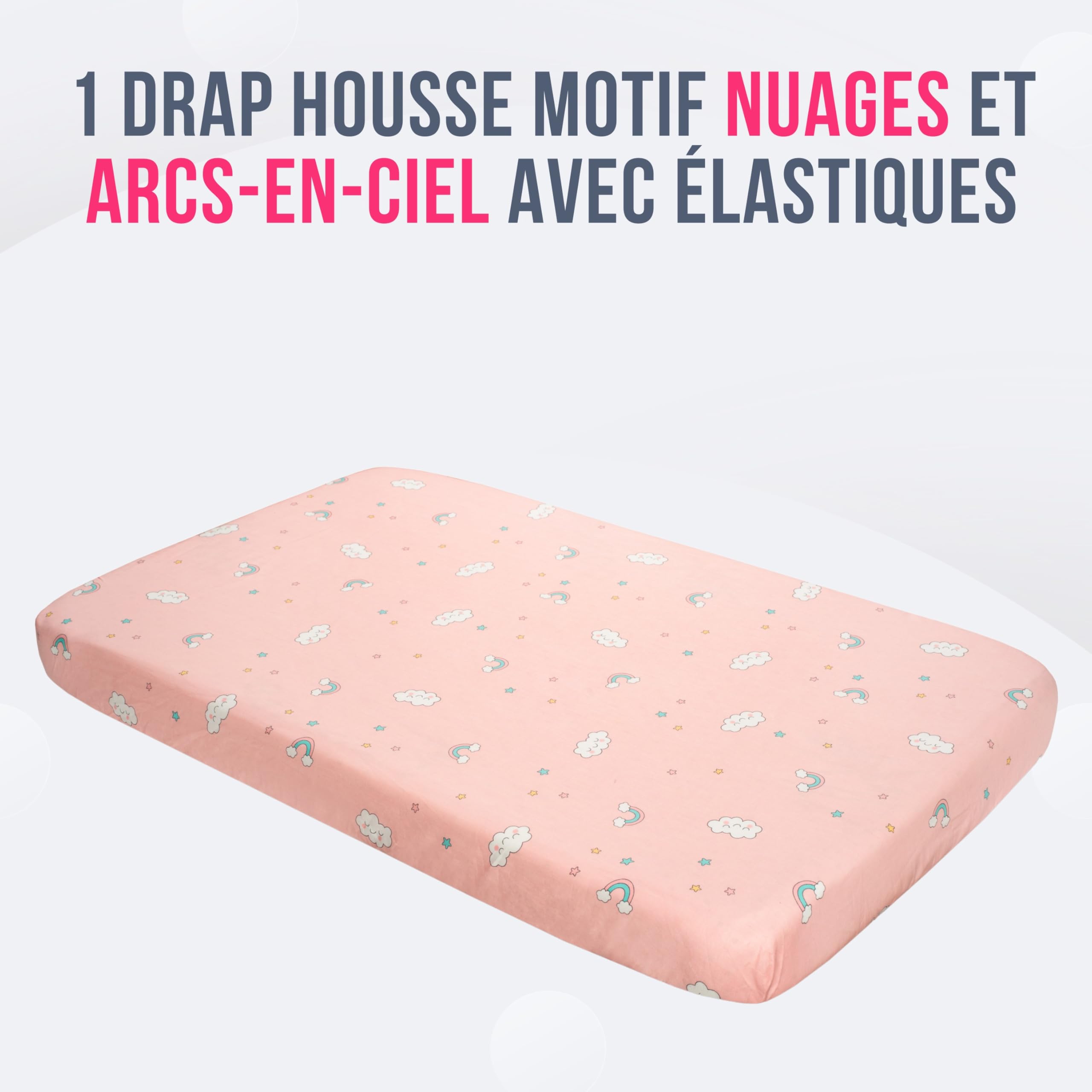GOYSILA Drap Housse Cododo Bebe Next to Me Parure 4 Pièces 100% Coton Certifié Oeko-Tex Matelas 50x83 2 Draps Housse 1 Drap de lit 1 taies d'oreiller Berceau Next2me Chicco Kinderkraft (Licornes)