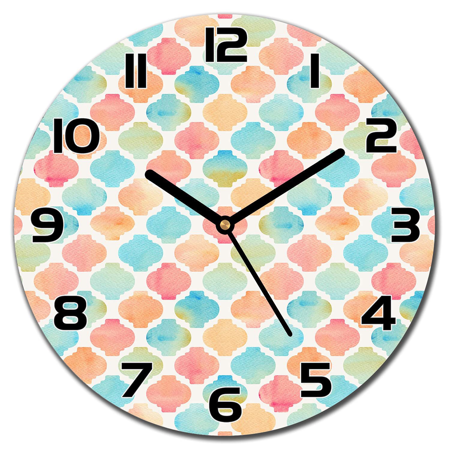 Horloge en verre haut de gamme Coloray Marocain 30 cm aiguilles noires