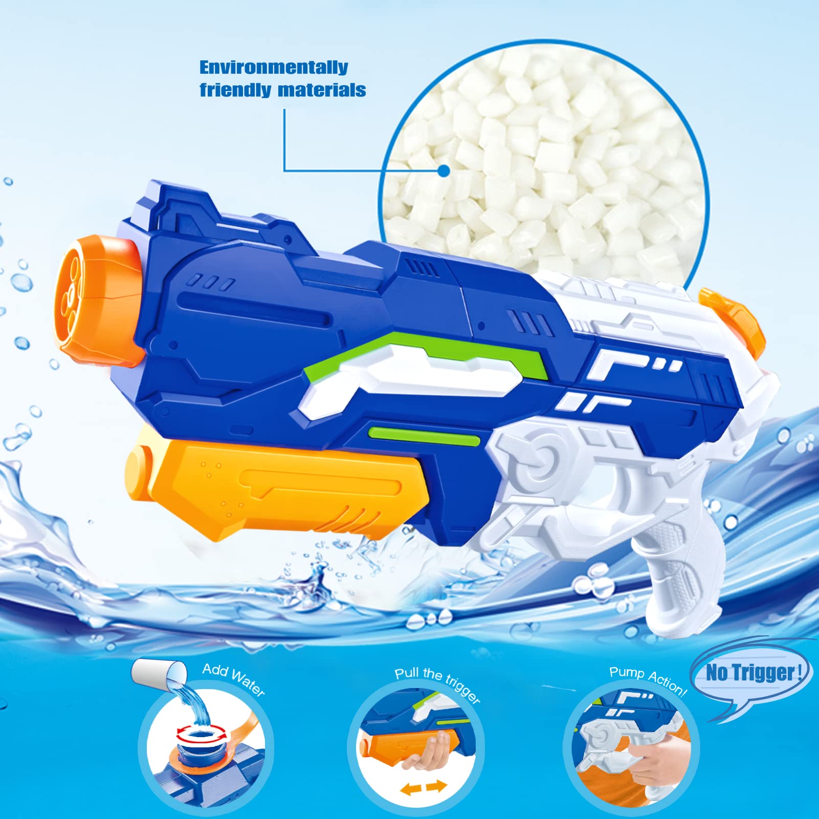 CYGJING Pistola De Agua De 1200 Ml – Gran Alcance De 10-11 Metros, A Presión, Perfecta Para Juegos De Verano En Jardín, Playa O Piscina