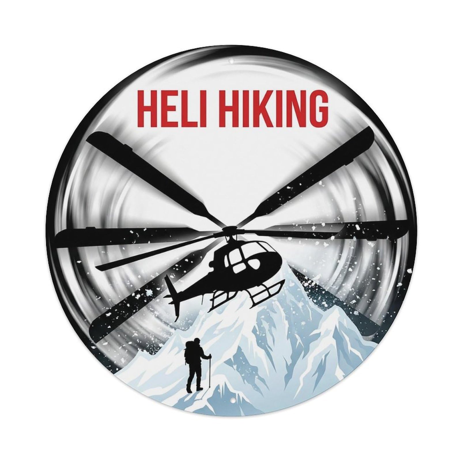 Vintage Heli Hiking Extreme Sports Vintage Metal Tin Sign Plaque Wall Decor for Cafe, Club Bar, Office, Garden Metal Poster 8x8Inch