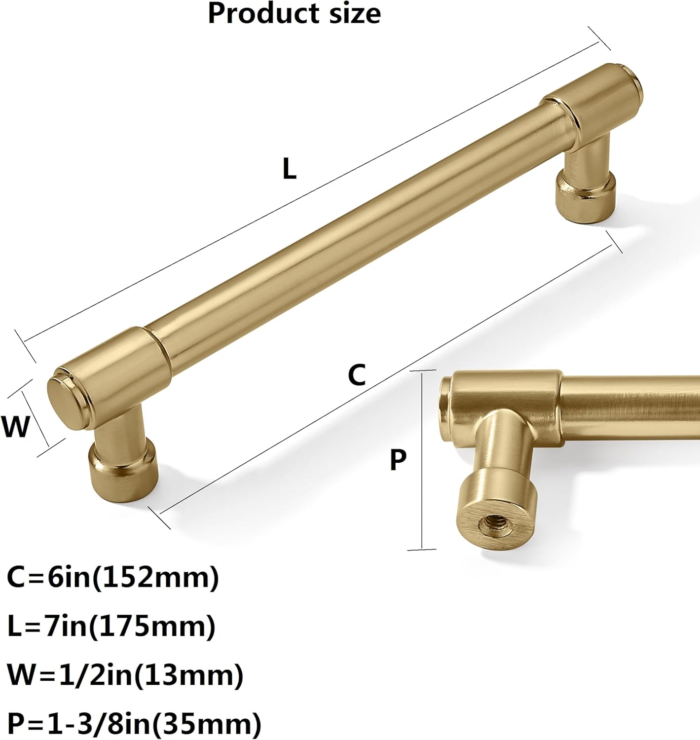 6 Pack 6 Inch Champagne Bronze Cabinet Pulls Gold Drawer Pulls Kitchen Cabinet Hardware Champagne Brass Kitchen Handles for Cabinets Cupboard Handles Drawer Handles