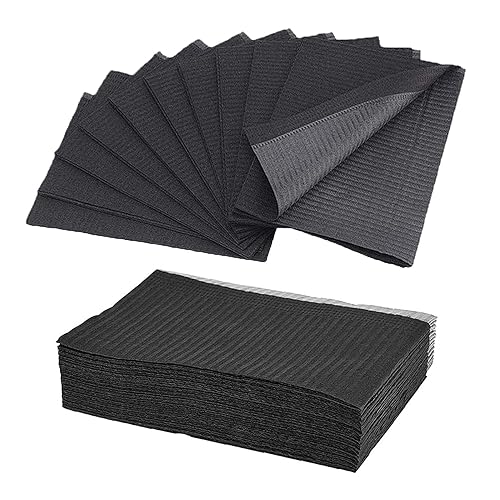 Miniatura 7 de 50 baberos dentales desechables para uñas, impermeables, 3 capas, 13 x 18 pulgadas, baberos para dentistas Mezcla,Negro