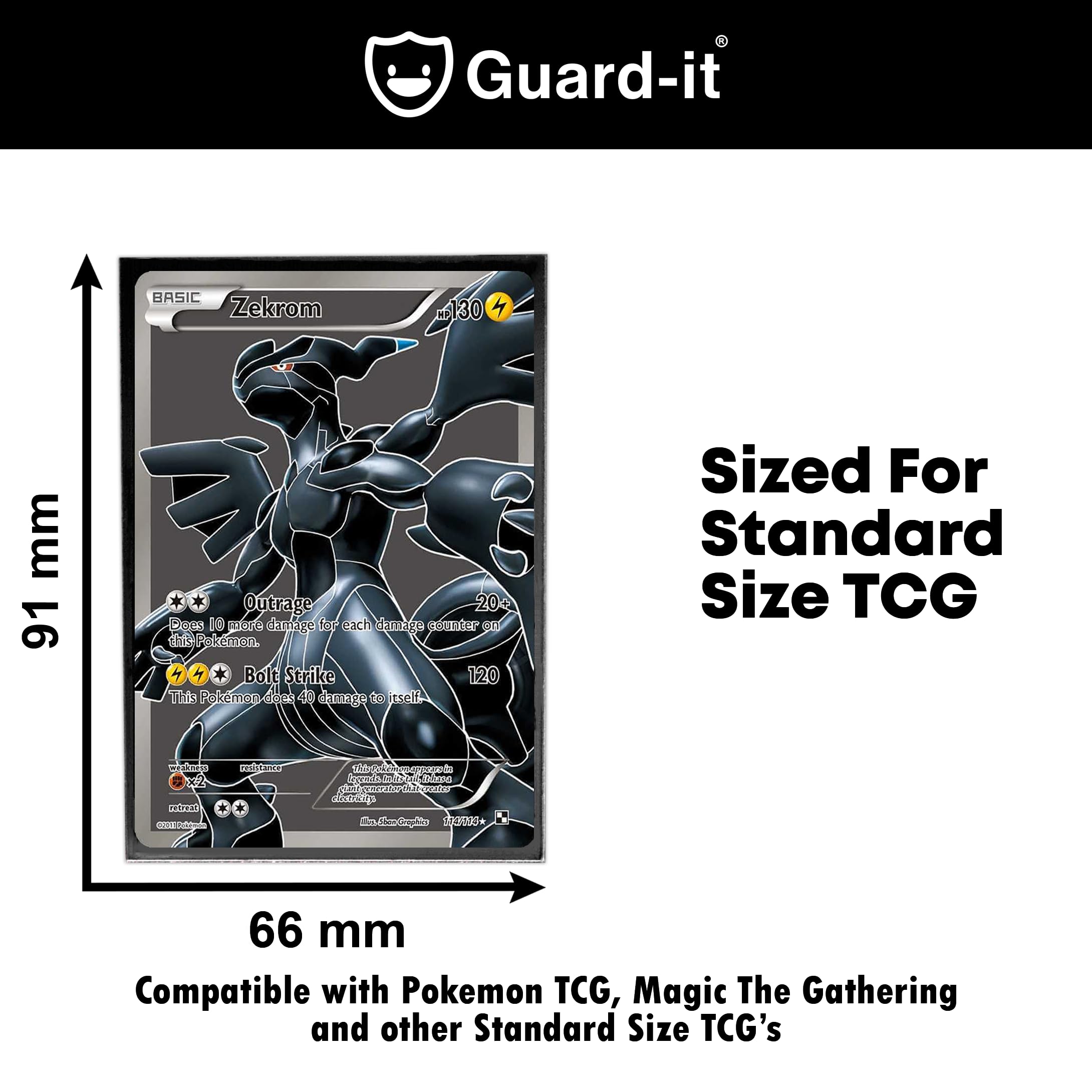 Guard-it  150 Matte Black Standard Size Trading Card Sleeves  Premium  Deck Protectors for Pokemon, Magic The Gathering & Lorcana - BigaMart