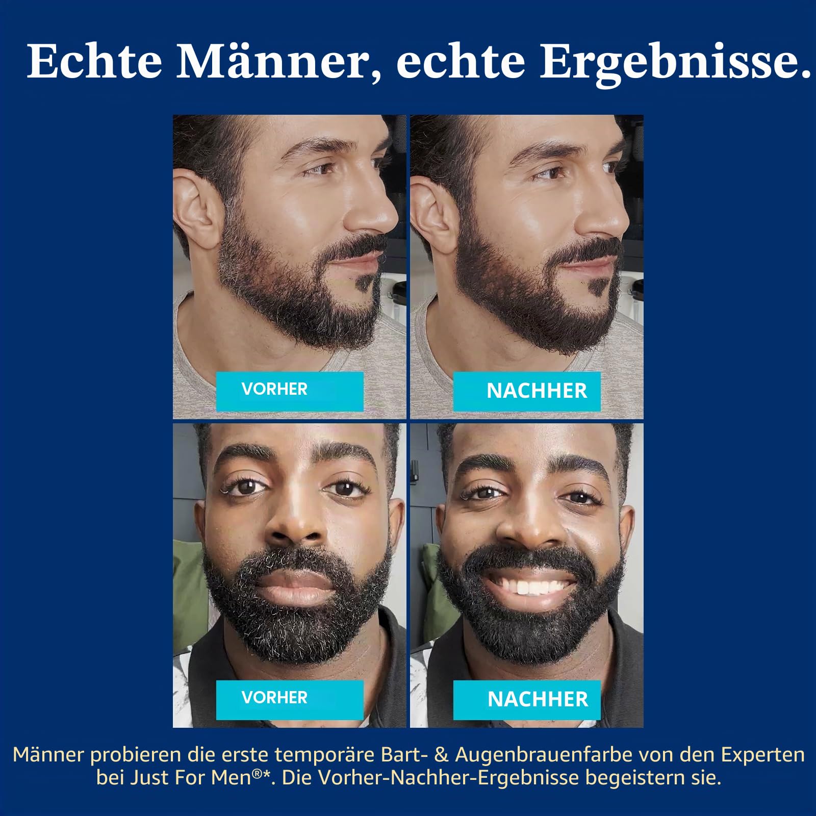 Just for Men 1-Day Beard & Brow Farbe, temporäre Farbe für Beard und Eyebrows, für einen vollen, gut verfeinerten Look, bis zu 30 Anwendungen, Hellbraun