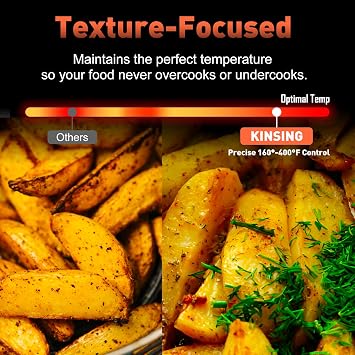 Air Fryer with Window Visible 8-in-1,Compact & Large 7.5-Qt,Up to 85% Less Oil,Roast, Bake, Dry, Reheat, Frozen, Broil,160-400F Even Results With Precise Temperature Control,Whole Metal Cover