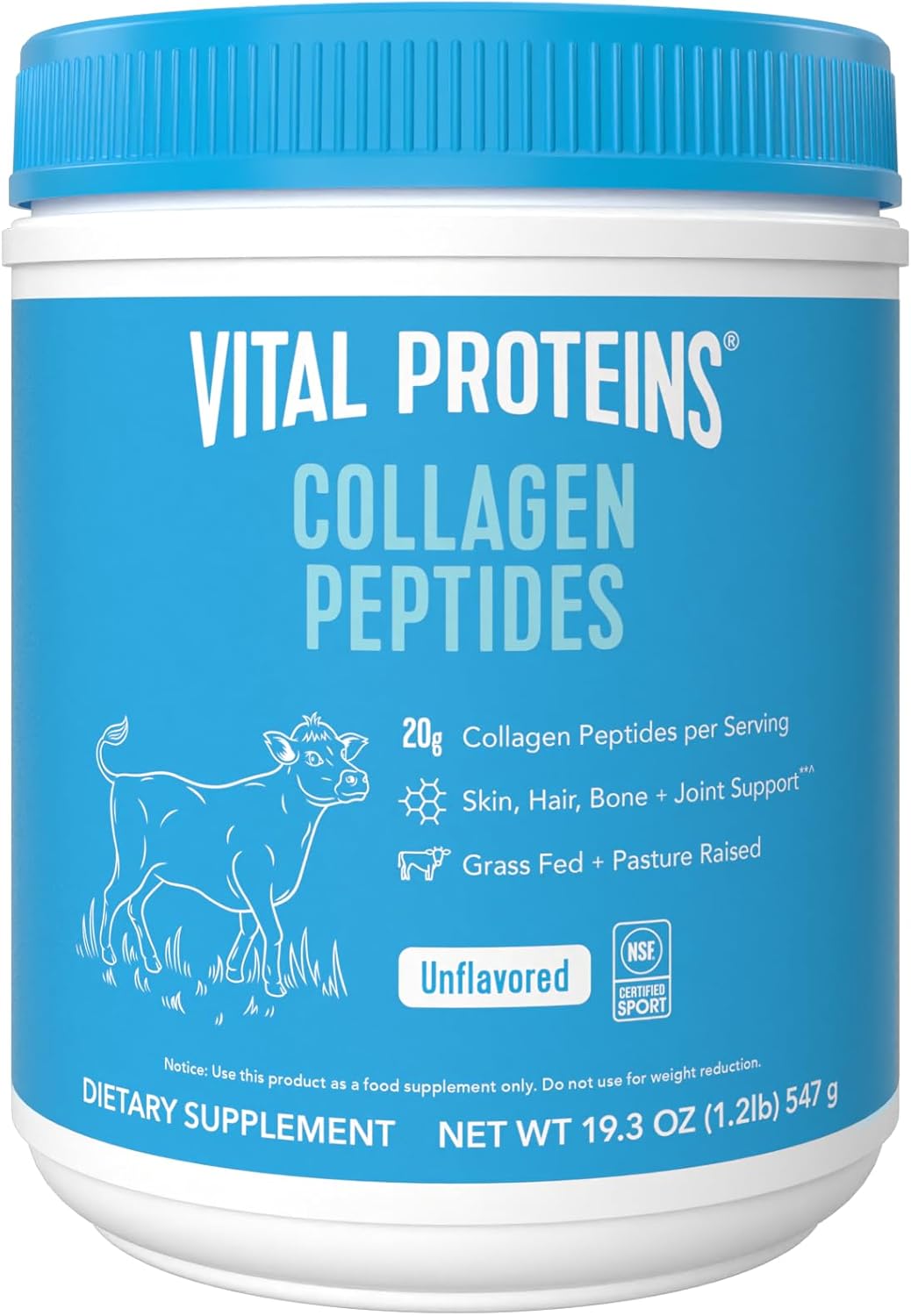 Protein quan trọng Collagen Peptide Bột, th&uacute;c đẩy t&oacute;c, m&oacute;ng tay, da, xương v&agrave; sức khỏe khớp, đường Zero, kh&ocirc;ng c&oacute; hương vị 19.3 OZ