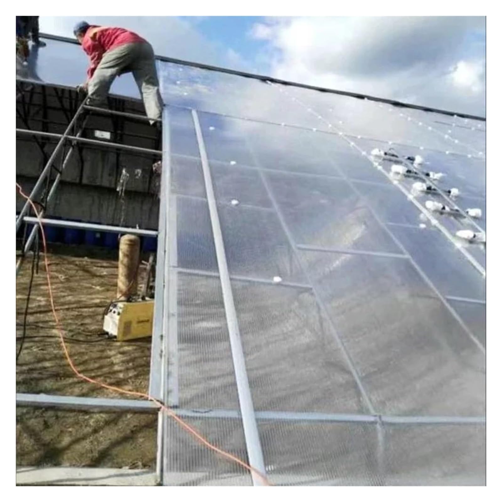 Hoja de plástico acrílico transparente de 0,6 x 12 m, cubierta de invernadero resistente a la lluvia, aislamiento para toldo y cochera al aire libre, fácil de doblar y cortar, tablero resistente al