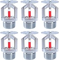 ACYOGIE 6-Pack Copper Chrome Fire Sprinkler Heads, 3/4" NPT 155°F K80 Fast Response Pendent Spray for Homes, Factories, Warehouses