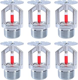 ACYOGIE 6-Pack Copper Chrome Fire Sprinkler Heads, 3/4" NPT 155°F K80 Fast Response Pendent Spray for Homes, Factories, Warehouses