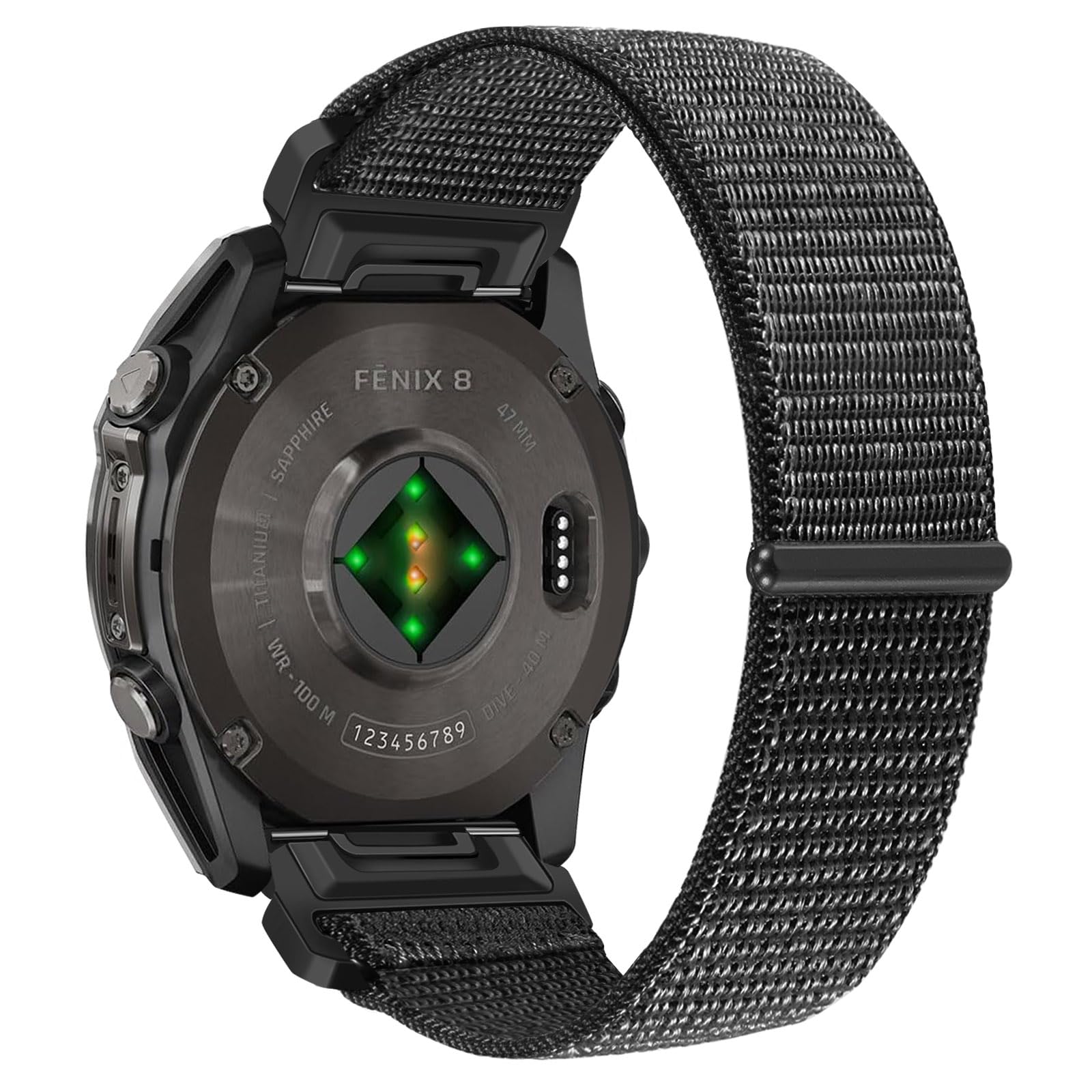 TRUMiRR Nylon Replacement Strap for Garmin Fenix 8 43 mm / 7S / 6S / 5S, 20 mm Quick Fit Sport Bracelet for Epix Pro 42 mm/Instinct 2S / Approach S70 42 mm black