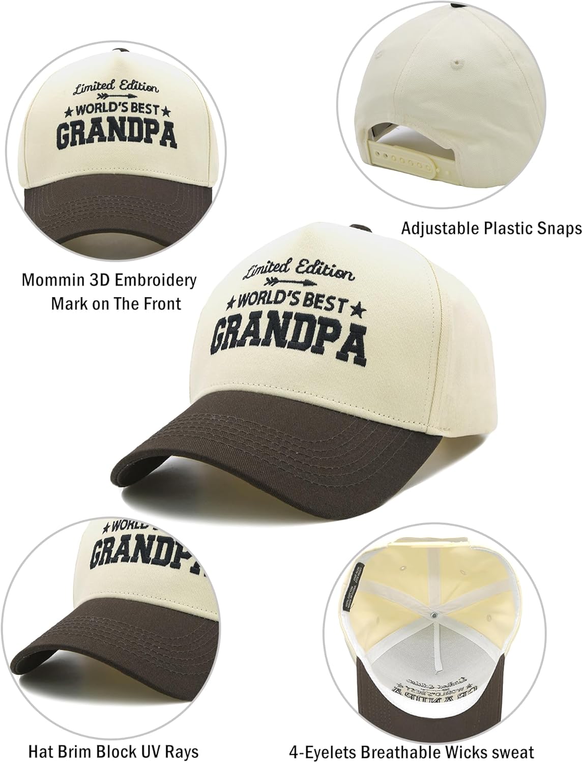 Embroidered Dad Hat for Men, Adjustable Vintage Baseball Cap, Fathers Day Birthday Gifts from Daughter Son Wife - Image 5