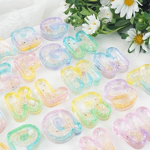 Miniatura 7 de Molde de silicona de arena movediza con letras, molde para agitador, bricolaje, llavero, herramientas de fabricación de joyas, suministros de