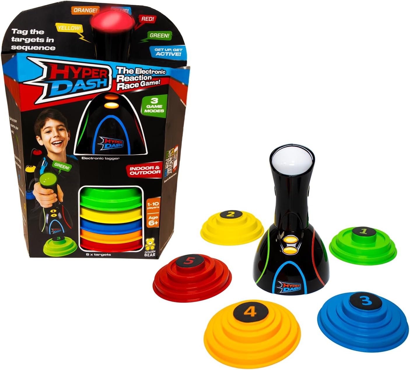 Reaction Game and Fitness in one, combines reaction agility and speed challenges, Indoor & Outdoor use, Age 6+