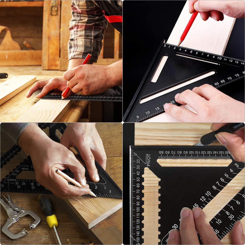 Tор Brаndѕ 12 Inch Triangle Ruler, Aluminum Square Ruler Carpenter Layout Tool, Woodworking Metal Square Ruler Bеѕt Dеаl 🛒 12 Inch Triangle Ruler, Aluminum Square Ruler Carpenter Layout Tool, Woodworking Metal Square Ruler