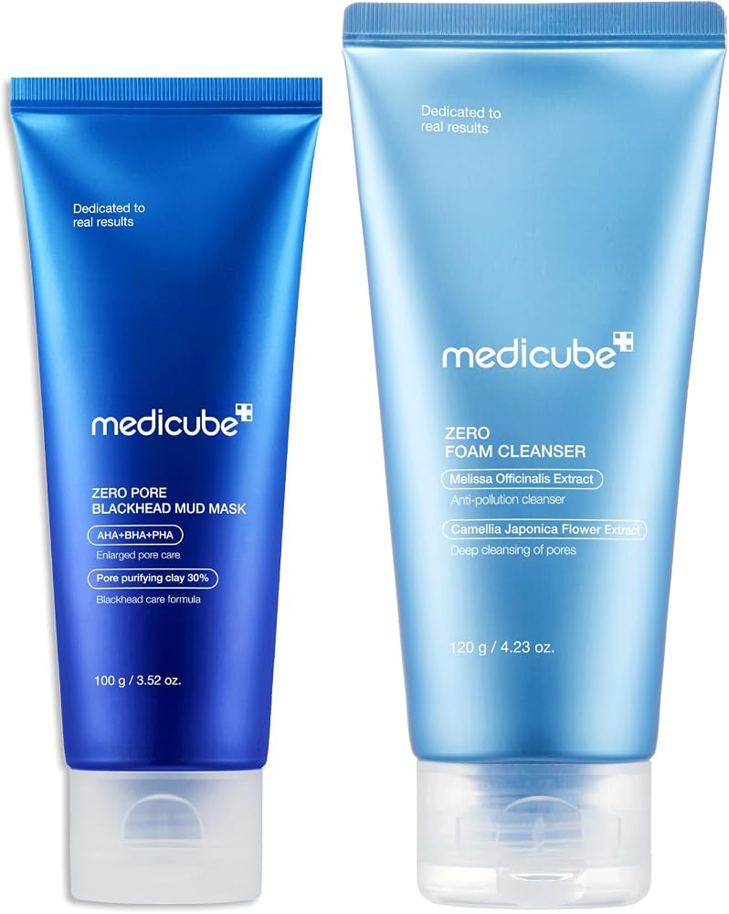 Home Care Duo for Flawless Skin: Zero Pore Blackhead Mud Facial Mask and Zero Foam Cleanser for Sensitive Skin