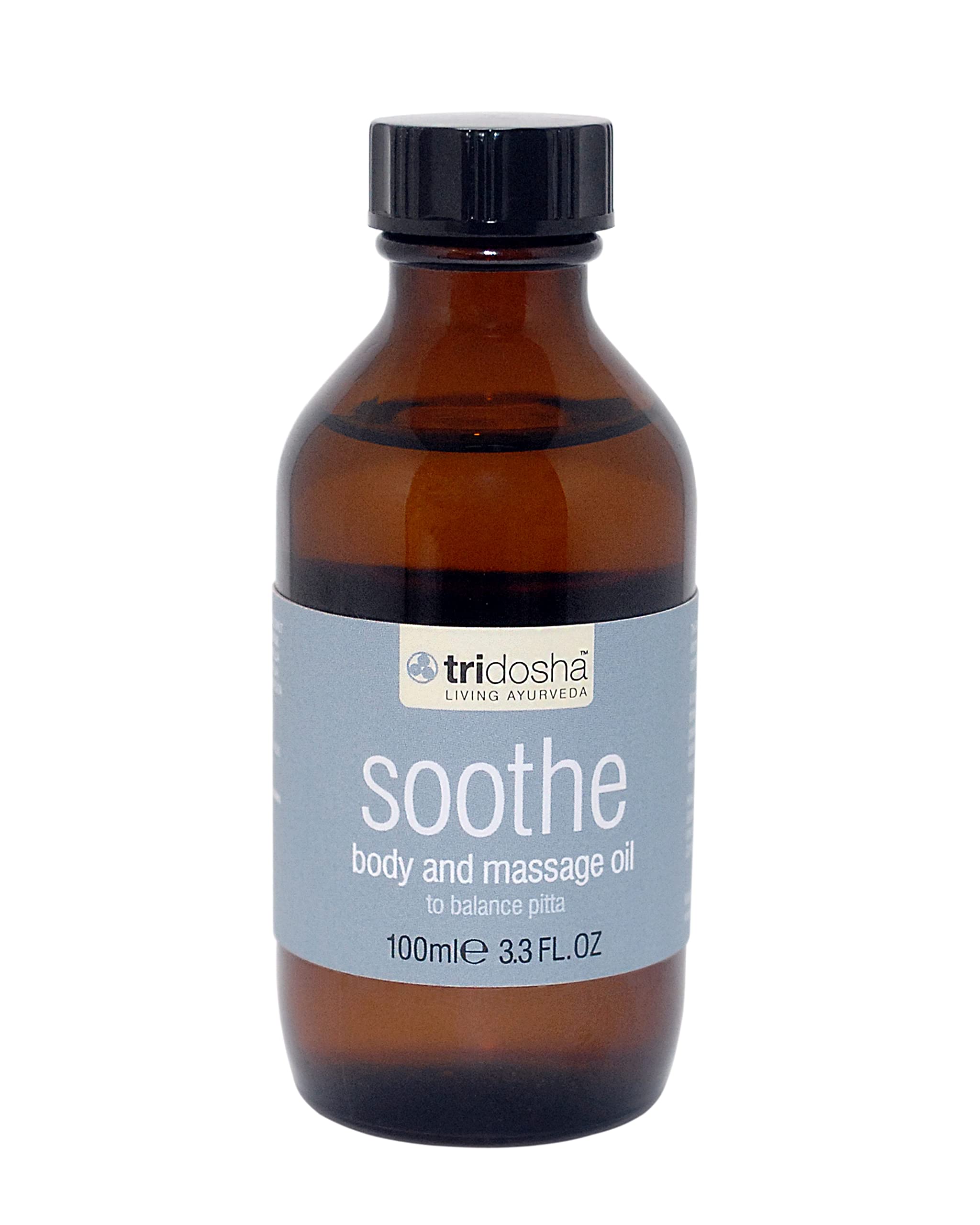 Tri-Dosha Living Ayurveda Body and Massage Oil, Pitta Soothe 100ml - Vegan - Soothing & Moisturising Body Oil - Almond Oil, Lemongrass, Frankincense & Lavender Essential Oils, All-Natural Ingredients