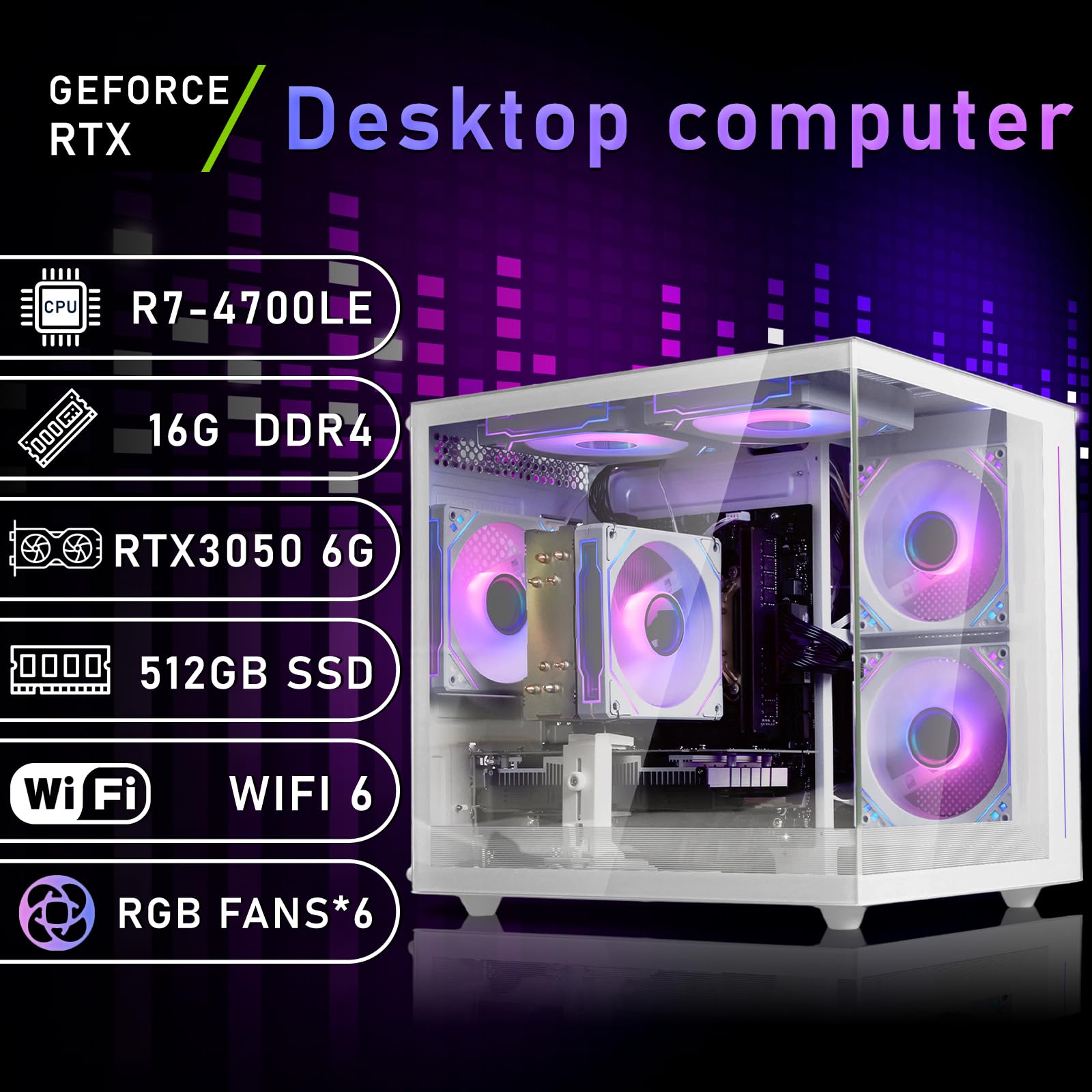 Suevery Ryzen 7 Gaming PC - White Prebuilt Bundle -2