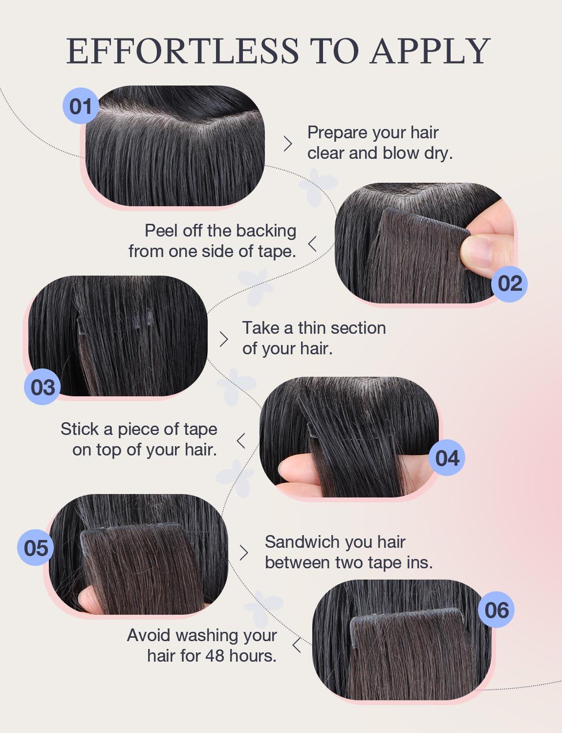 DOORES Tape in Balayage Natural Black to Light Blonde 20 Inch 20pcs 50g Human Hair Extensions Tape in Straight Real Natural — view 79