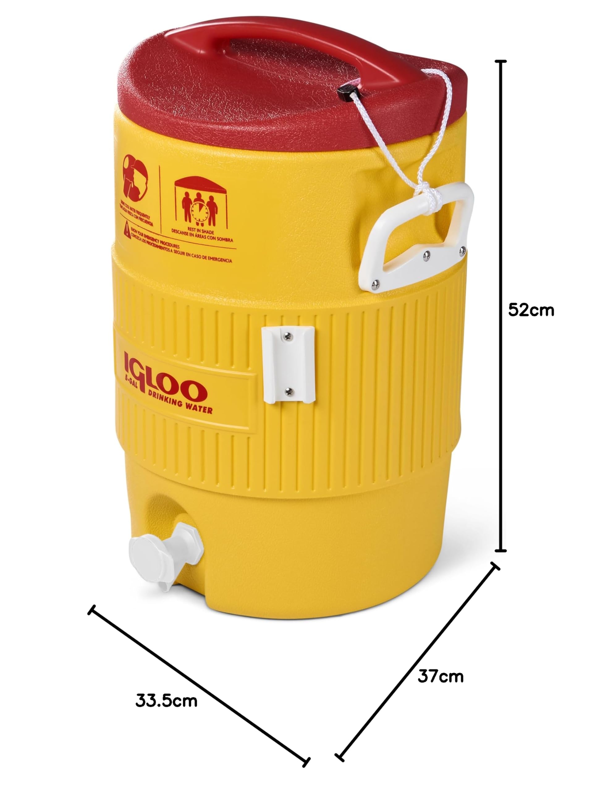 Igloo bidon de boisson 5 gallons, bidon d'eau isolé avec robinet, environ 18,9 L, récipient à boisson, distributeur de boisson pour le camping, le sport et les loisirs