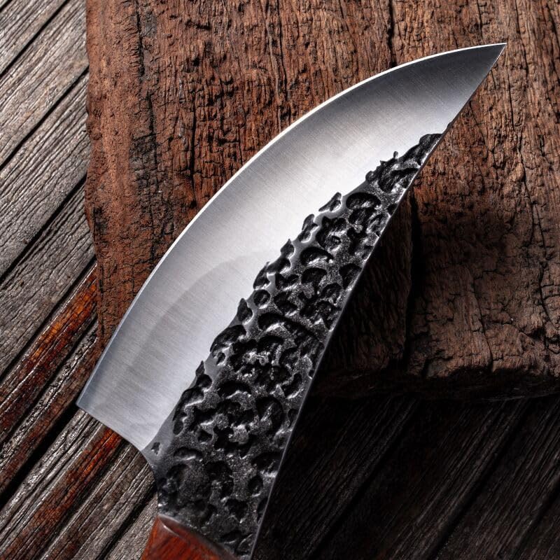 Miniatura 4 de Cuchillo de carnicero para carne, cuchillo de carnicero casero de 5 pulgadas para tallar carne y deshuesar pequeño cuchillo forjado a mano cuchillo