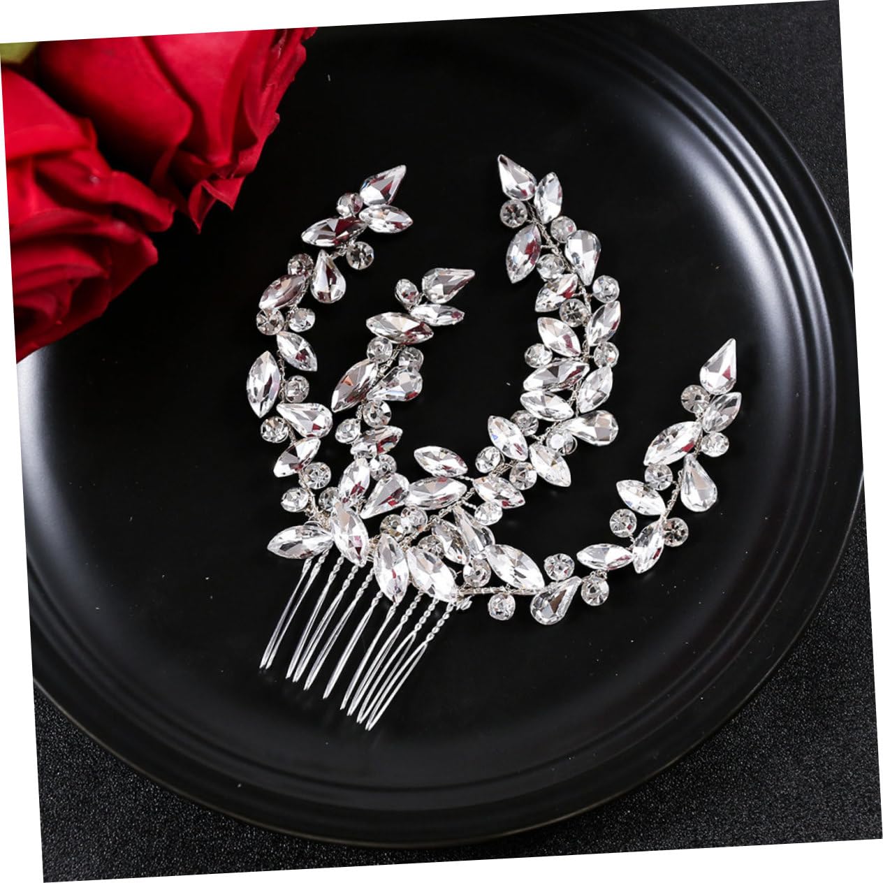Metal Headpiece Decorative Hair Comb Flower Wedding Bridal Clip for Women and Girls