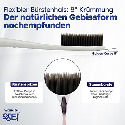 Miniatura 3 de WANGTA 4 cepillos de dientes, dos veces más ancho que el cabezal de cepillo regular, cepillo de dientes ancho, cabezal de cepillo largo, cepillado