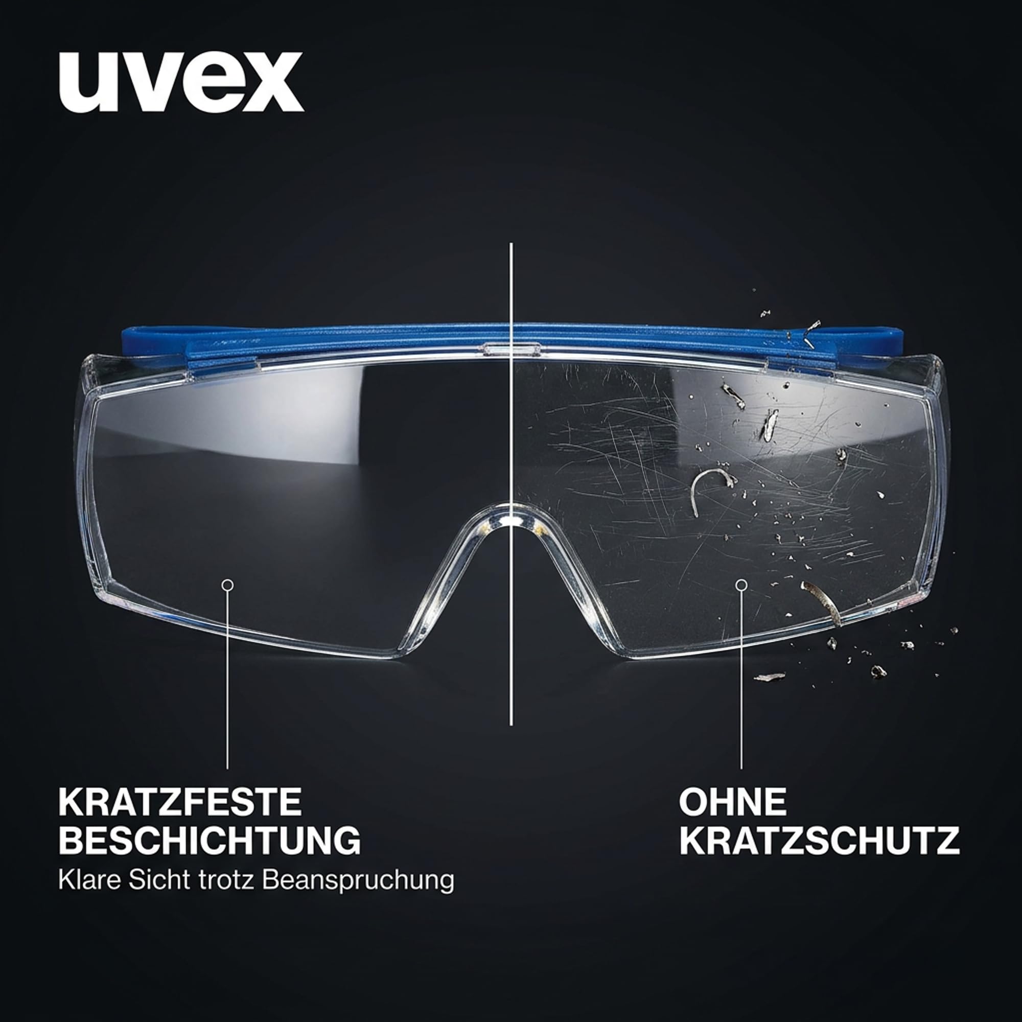 Uvex Super OTG okulary przeciwsłoneczne - okulary ochronne - przeciwmgielne - odporne na zarysowania i chemikalia
