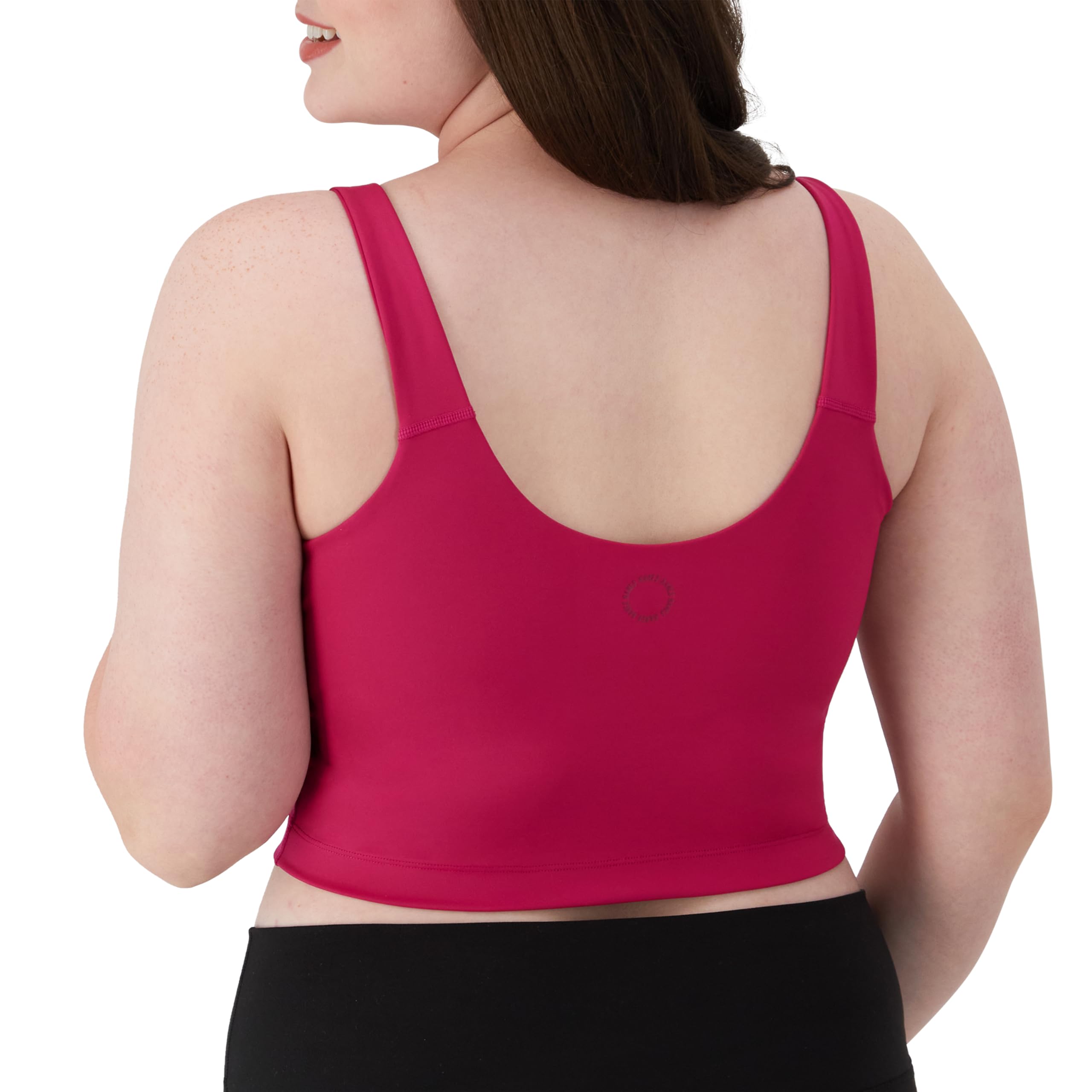 Hanes Moves Crop Bralette, V-Neck Cropped Pullover, Built-in Shelf Bra, Odor Control Reggiseno, Opaco Donna