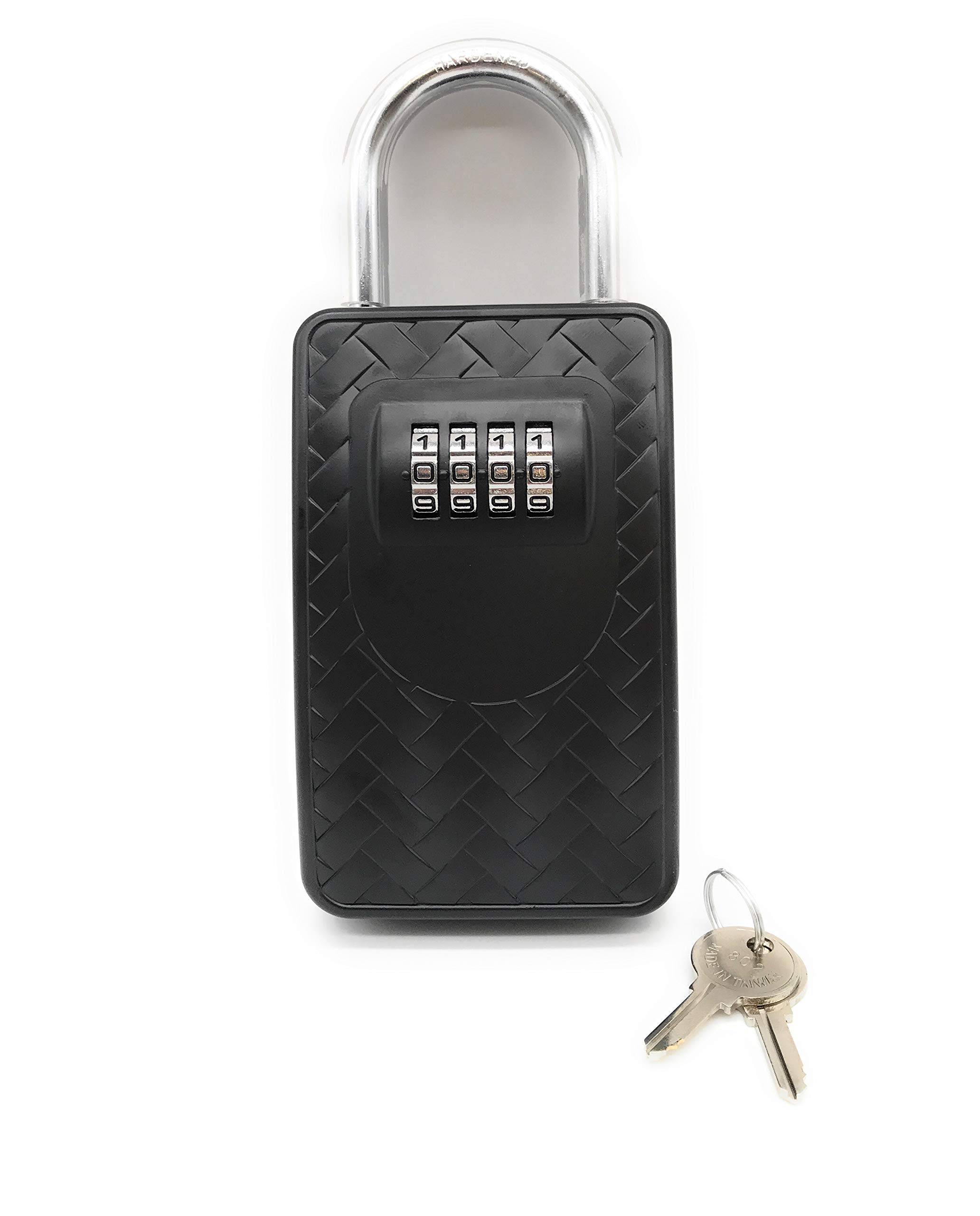 Buy Heavy Duty Portable Key Lockbox with Key Override & 4 Digit Set Your Own Combination Lock