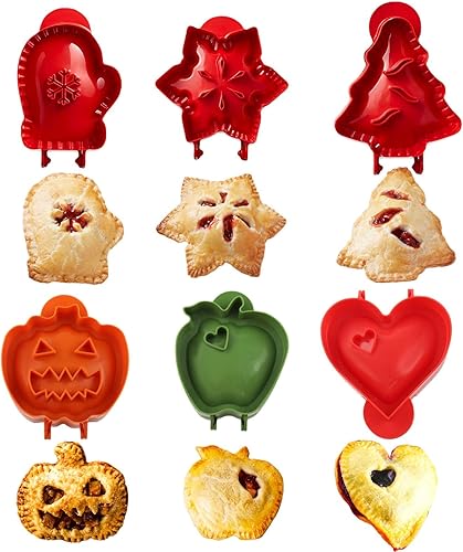 Paquete de 6 moldes para tartas de mano para hornear, mini moldes para tartas de bolsillo para prensar masa, fabricante de moldes de prensa de