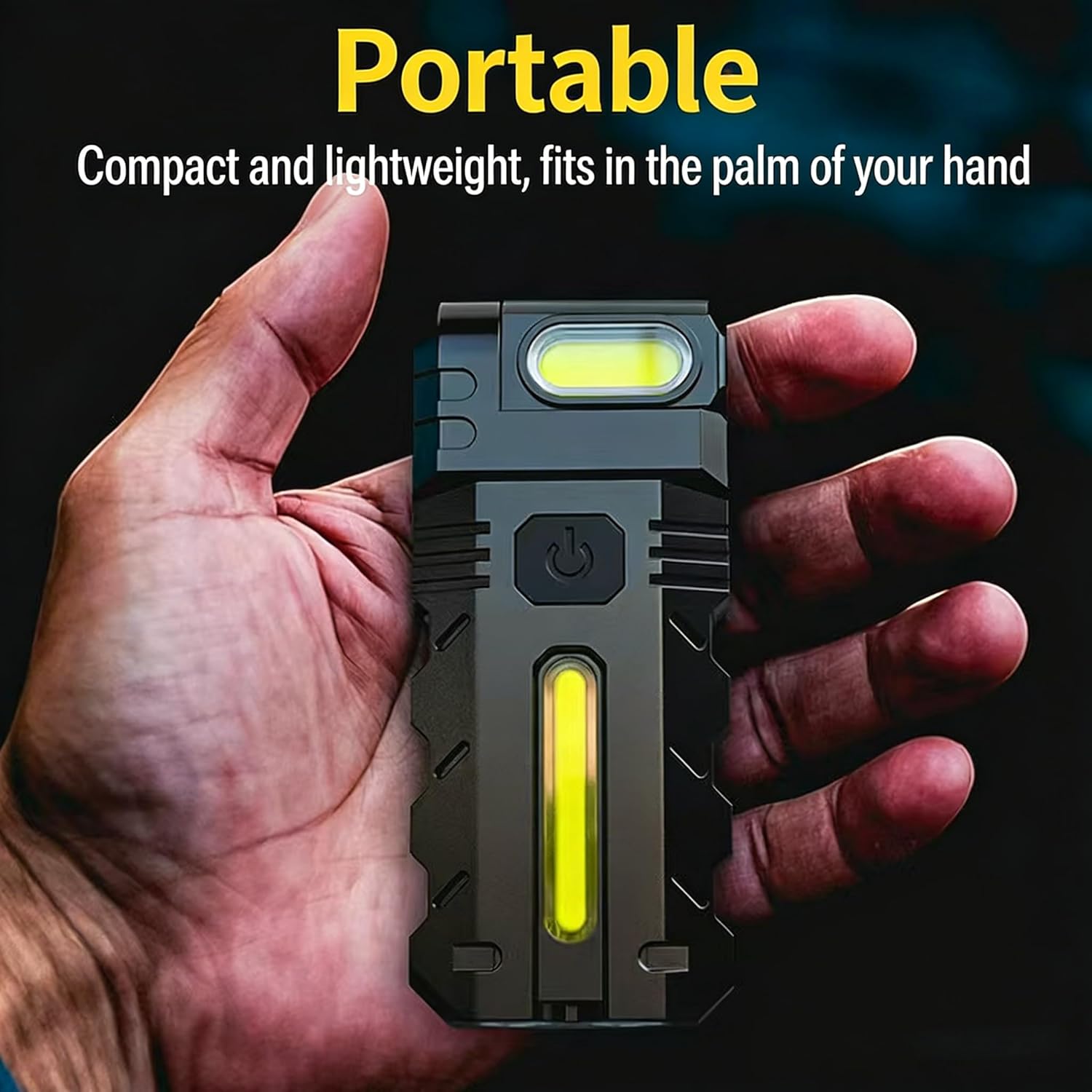 180° Rotating Head LED Work Light – Dual Beam, Magnetic Base & USB-C Rechargeable, 180 Rotating Head LED Work Light for Mechanics, Hands-Free Clip On Flashlight, 800 Lumens, Mini Keychain Light (2)