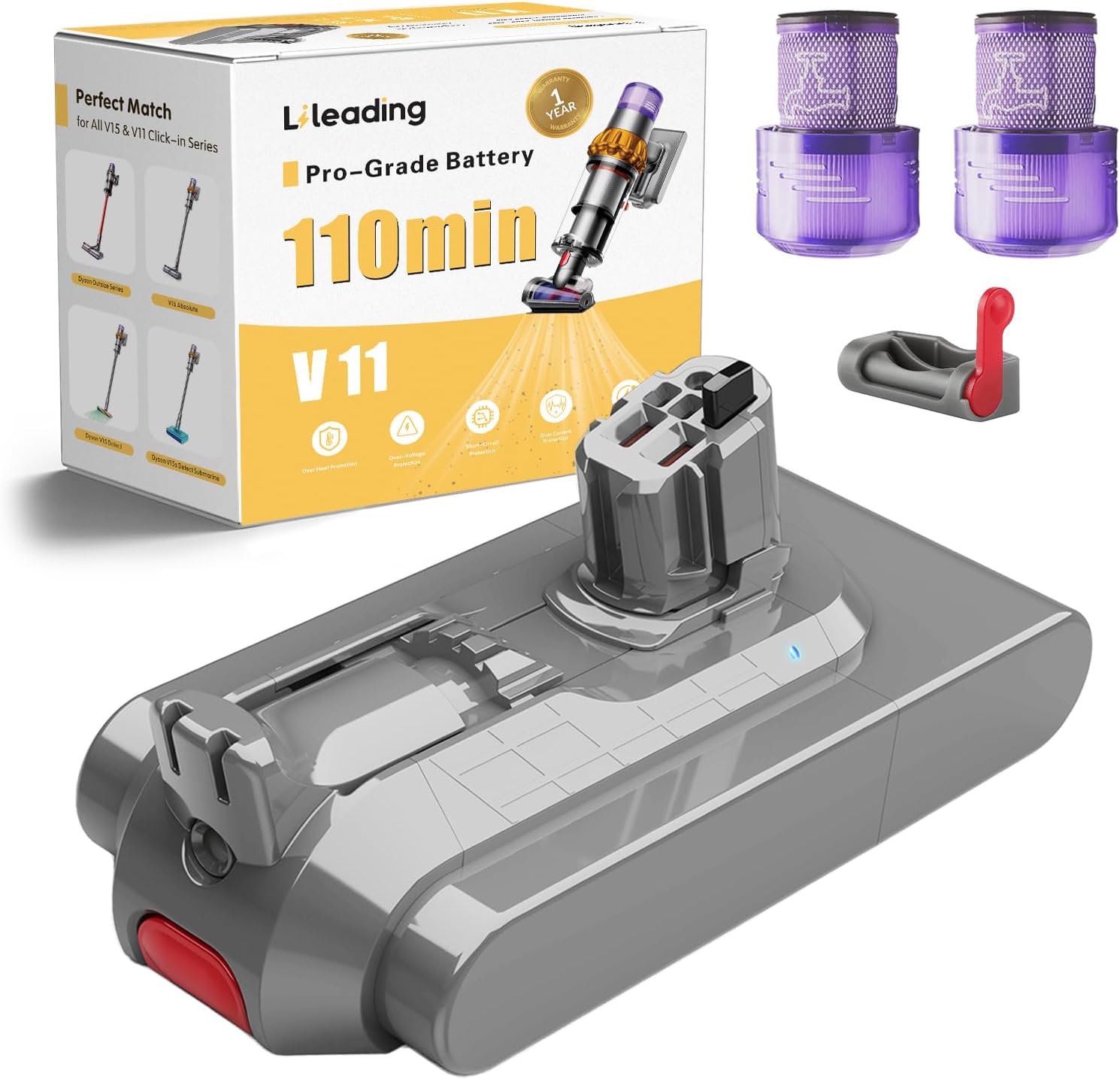 110-Min high-capacity battery for Dyson V11/V15